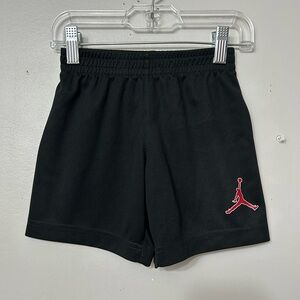 Black Mesh Shorts with Red Jordan logo